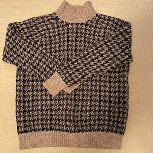 Theory Houndstooth Turtleneck Sweater size Large